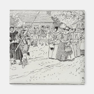 Jamestownの若い女性の到着 マグネット