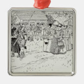 Jamestownの若い女性の到着 メタルオーナメント (正面)