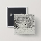 Jamestownの若い女性の到着 缶バッジ (正面&裏面)