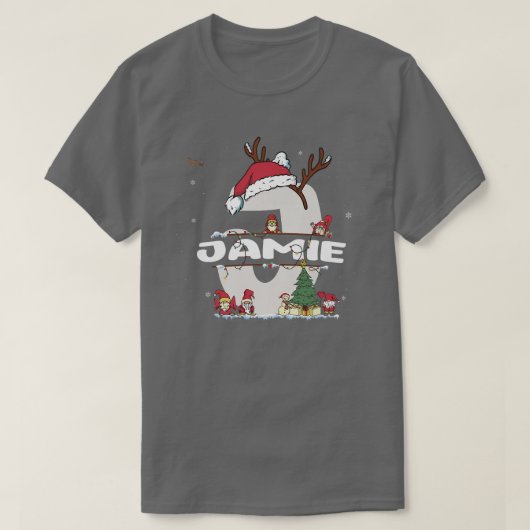Jamie Christmasw Jamieクリスマスの名前おもしろい Tシャツ (デザイン正面)