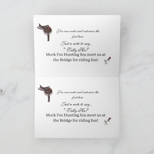 jamie & poppy tartan hunt ノートカード (内部)