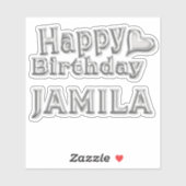 Jamila Happy Birthday silver Aufkleber Sticker シール (シート)
