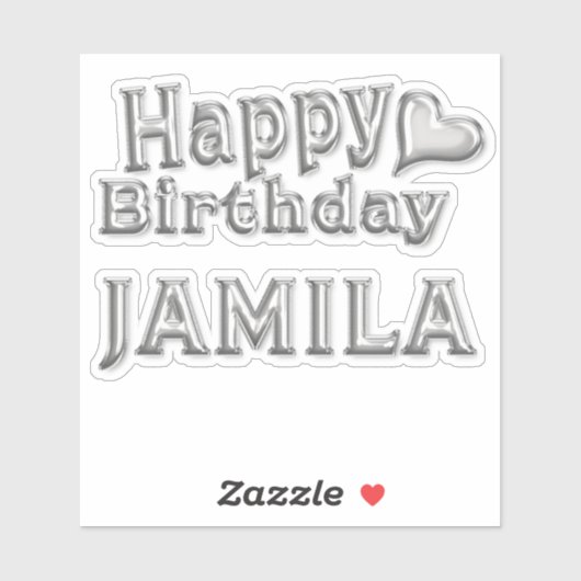 Jamila Happy Birthday silver Aufkleber Sticker シール (シート)