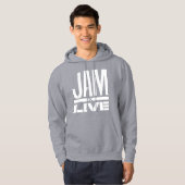 JamxliVeロゴSweatshirt – グレー パーカ (正面フル)