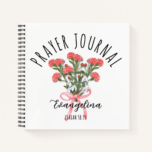 Jan Birth Month Flower Christian Prayer Journal ノートブック (正面)