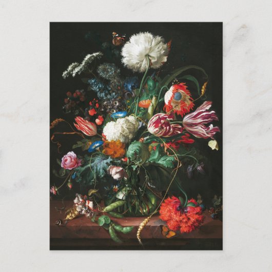Jan Davidsz de Heem、花の花瓶， 1660 ポストカード (正面)