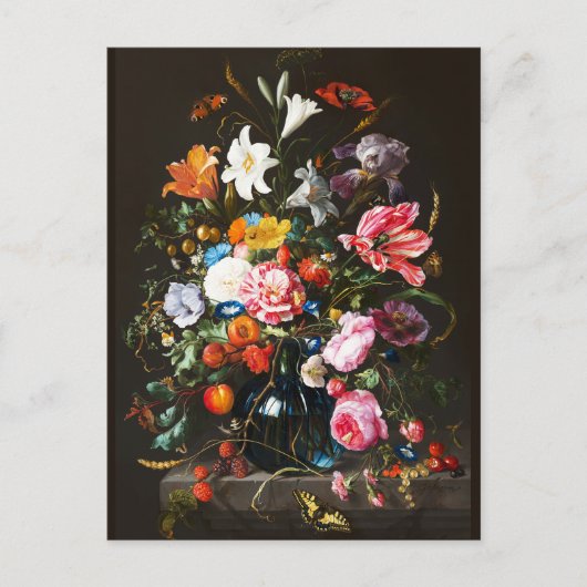 Jan Davidsz de Heem、花の花瓶， 1670 ポストカード (正面)