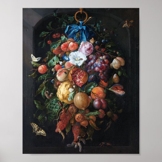 Jan Davidsz de Heem, Festoon of Fruit and Flowers ポスター (正面)