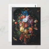 Jan Davidsz de Heem, Festoon of Fruit and Flowers ポストカード (正面/裏面)