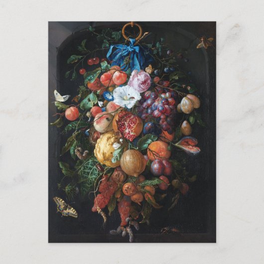 Jan Davidsz de Heem, Festoon of Fruit and Flowers ポストカード (正面)