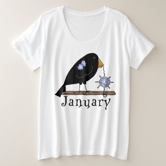 Jan. Gal – 女性のプラスサイズの基本Tシャツ プラスサイズTシャツ (デザイン正面)