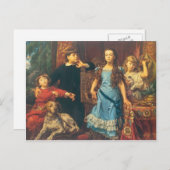 Jan Matejko：アーティストの4人の子どものポートレート ポストカード (正面/裏面)