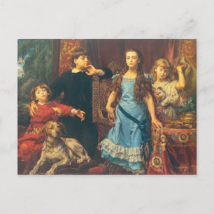 Jan Matejko：アーティストの4人の子どものポートレート ポストカード