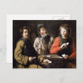 Jan Steenによるカードプレーヤー ポストカード (正面/裏面)