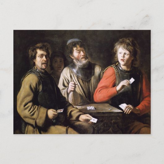 Jan Steenによるカードプレーヤー ポストカード (正面)