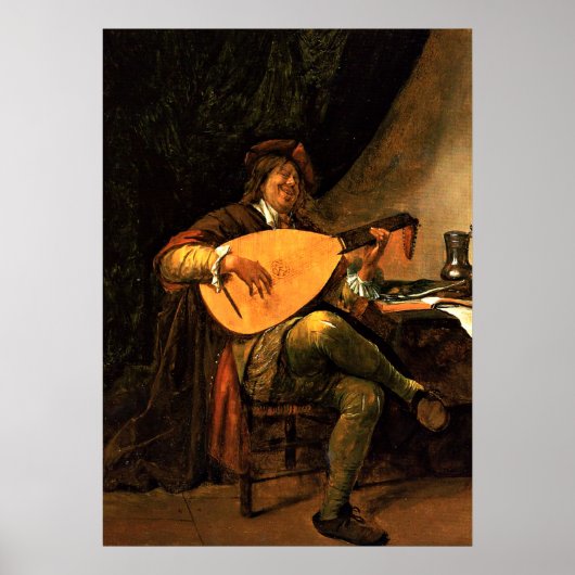 Jan Steen: Self portrait as a Lutenist ポスター (正面)