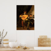 Jan Steen: Self portrait as a Lutenist ポスター (キッチン)