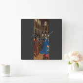 Jan van Eyckによる受胎告知 スクエア壁時計 (ホーム)