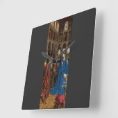 Jan van Eyckによる受胎告知 スクエア壁時計 (傾斜)