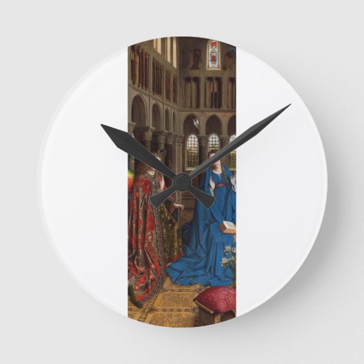 Jan van Eyckによる受胎告知 ラウンド壁時計 (正面)