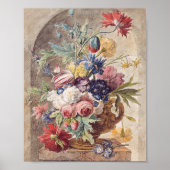 Jan van Huysumによる花の花瓶 ポスター (正面)