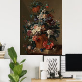 Jan van Huysumによる花の花瓶 ポスター (ホームオフィス)