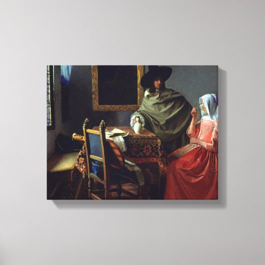 Jan Vermeer – ワインのグラス キャンバスプリント (正面)