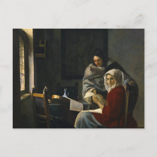 Jan Vermeer - Girl Interrupt at Her Music ポストカード