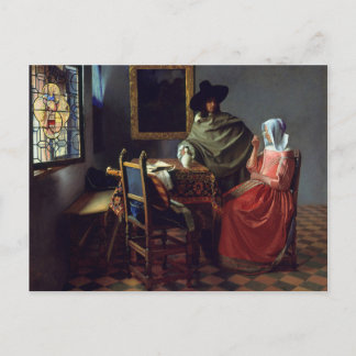Jan Vermeer, The Wine Glassポストカード ポストカード