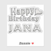 Jana Happy Birthday silver Aufkleber Sticker シール (シート)