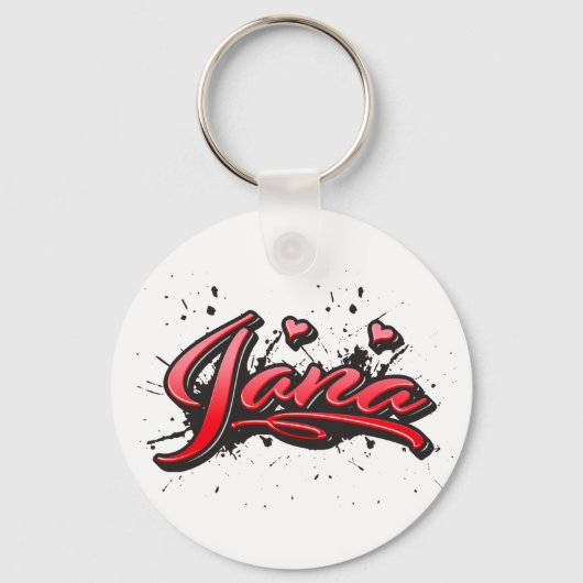 Jana red Heart Graffiti Schlüsselanhänger キーホルダー (正面)