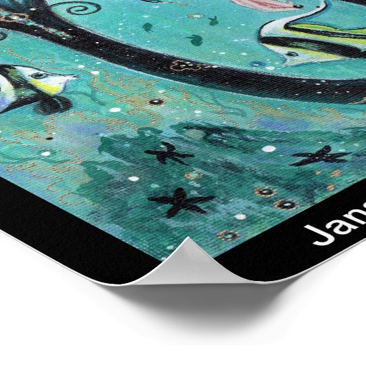 Janaeファンタジーマーメイドアート海ポスターby Renee ポスター (角)