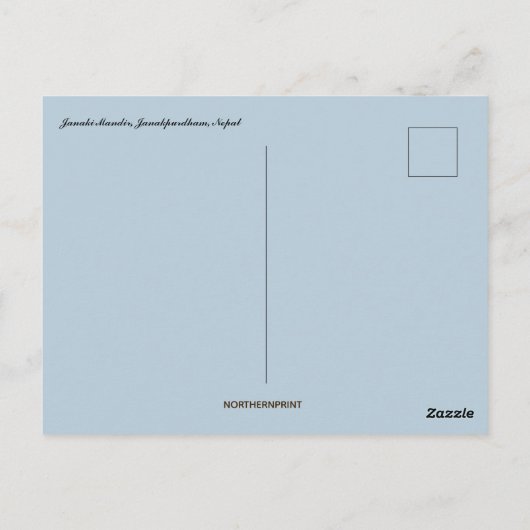 Janakpurdham NepalのJanaki Mandir ポストカード (裏面)