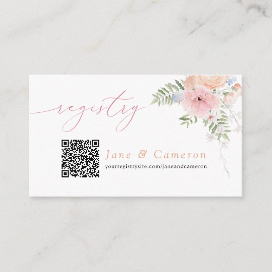 JANE赤面フローラ花びらとProseccoレジストリ情報 エンクロージャーカード (正面)