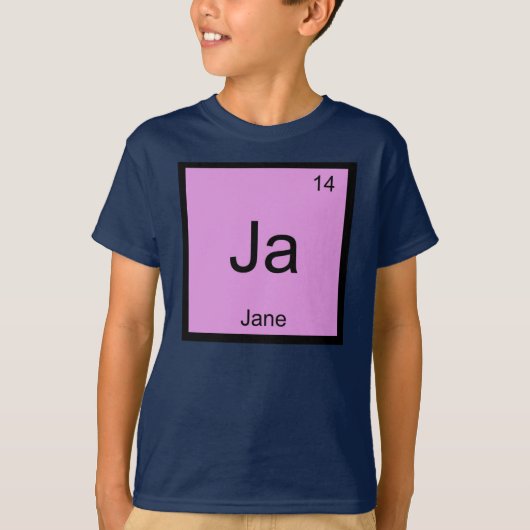 Jane 名前 化学 元素 周期表 tシャツ (正面)