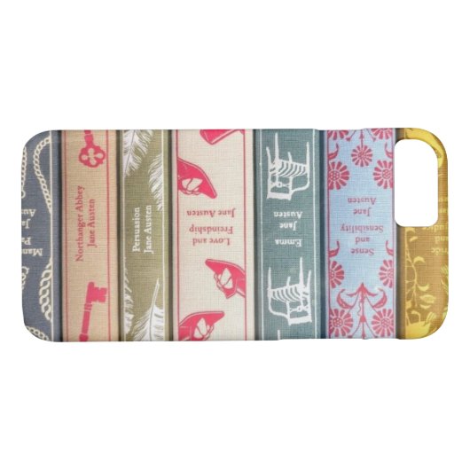 Jane Austenの7冊の本の電話/iPadケース Case-Mate iPhoneケース (裏面(横))