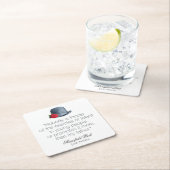 Jane Austen – 私の父 – ヴィンテージ帽子 スクエアペーパーコースター (インサイチュ)