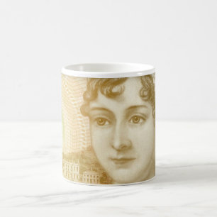 Jane Austen、銀行券、読書愛好家 コーヒーマグカップ