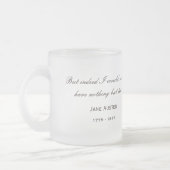 Jane Austen 250th Anniversary ... Famous tea quote フロストグラスマグカップ (左)