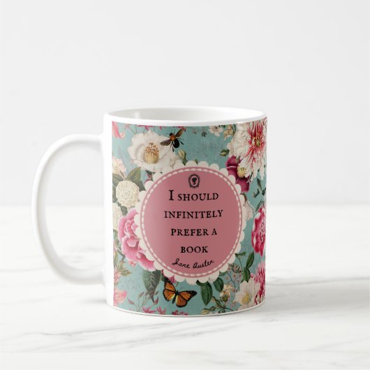 Jane Austen Book Quote Mug コーヒーマグカップ (左)