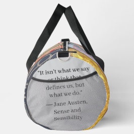 Jane Austen Books + Quote (gray) ダッフルバッグ