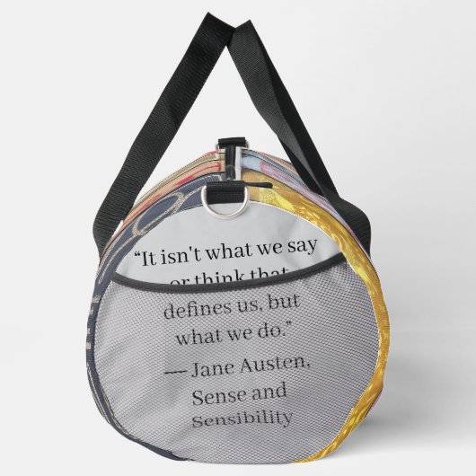 Jane Austen Books + Quote (gray) ダッフルバッグ (右)
