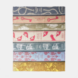 Jane Austen Books Throw Blanket フリースブランケット