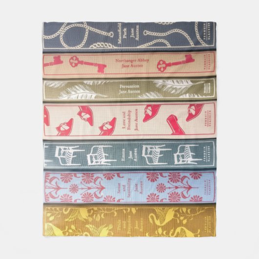 Jane Austen Books Throw Blanket フリースブランケット (正面)