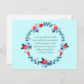 Jane Austen Happiness Quote, Pride and Prejudice シーズンポストカード (正面/裏面)