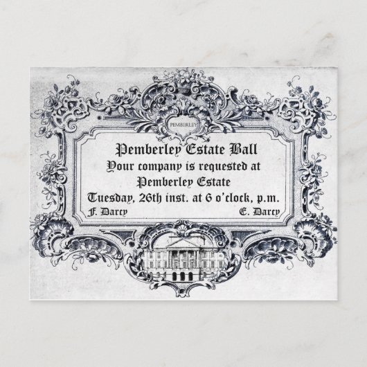 Jane Austen: Pemberley Estate Ball ポストカード (正面)