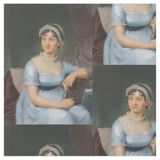 Jane Austen Portrait ファブリック (クローズアップ)