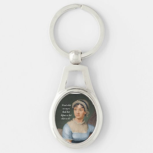 Jane Austen portrait and quote キーホルダー (正面)
