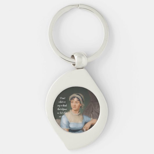 Jane Austen portrait and quote キーホルダー (正面)