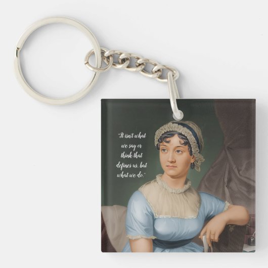 Jane Austen portrait and quote キーホルダー (正面)